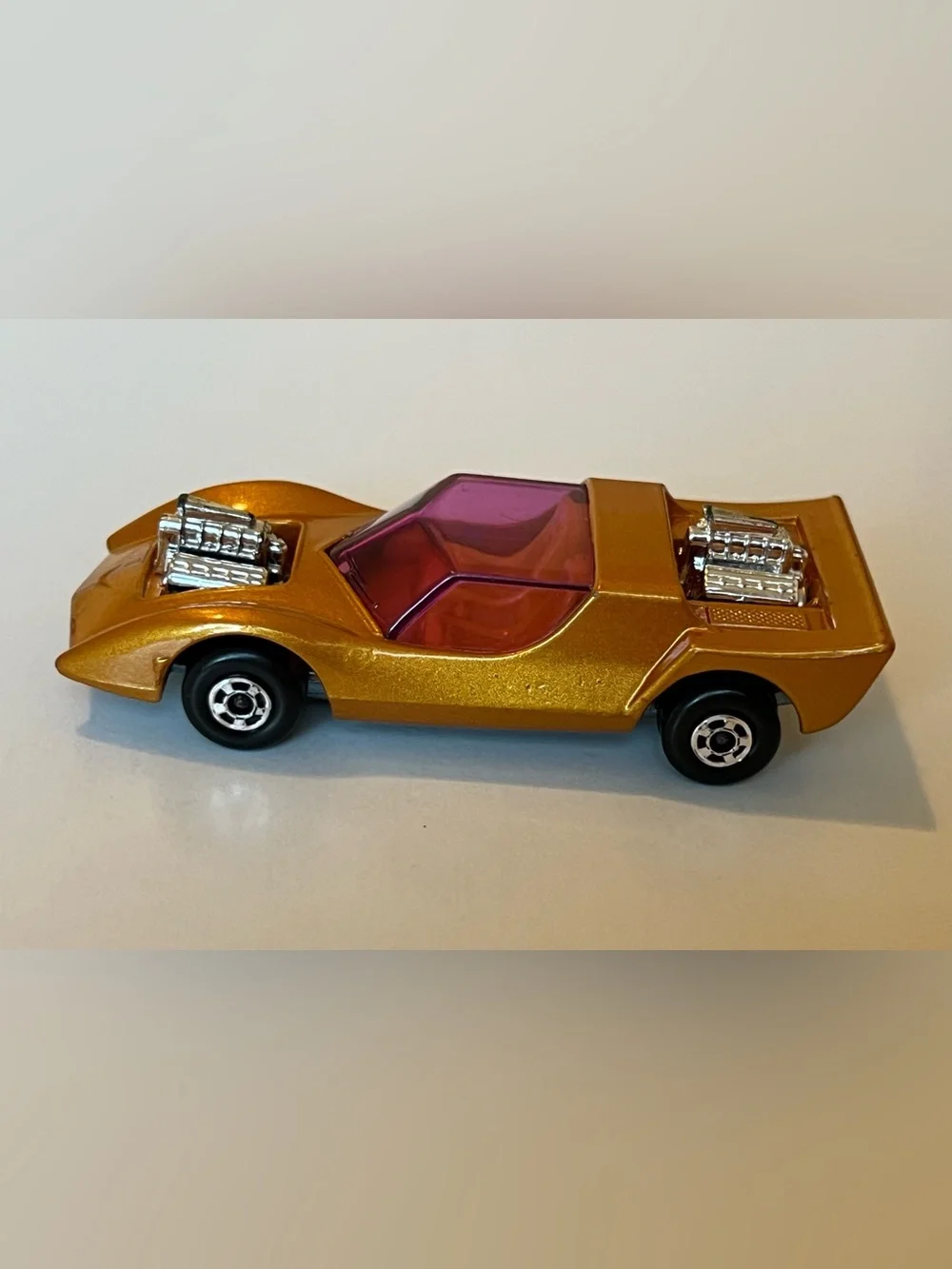 Vintage Matchbox Superfast 1971 No. 4 Gruesome Twosome Car Lemon Yellow Interior